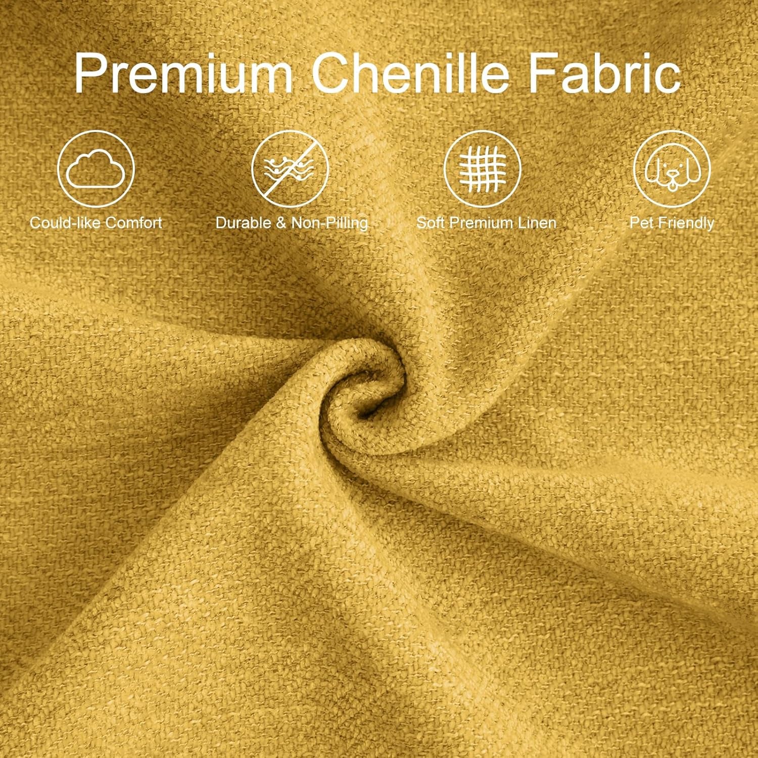 73" Modular Sofa Couch with Seat Storage, Comfy 2-Seater Chenille Fabric Loveseat Sofa for Living Room, Office, Apartment W/Deep Seat, Wide Armrest, USB Charing Removable Cover(Yellow)