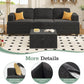 Loveseat & 3 Seater Sofa Sets, Comfy Dark Grey Couch Sofa Set for Living Room Furniture, Modern Lounge Sofa Cloud Couch for Apartment Lounge, Black Chenille