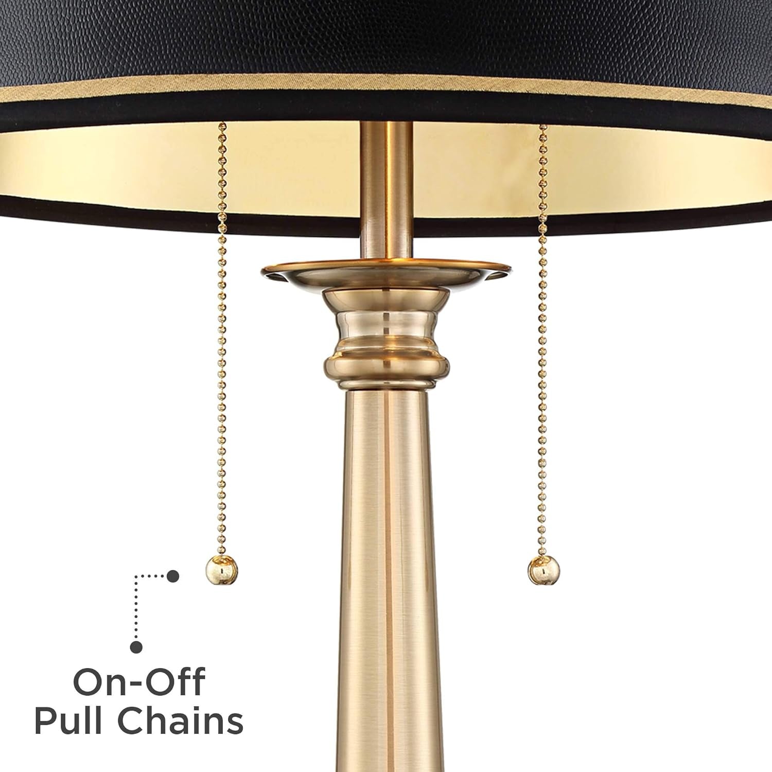 Georgetown 28 1/2" Tall Traditional Table Desk Lamp with USB Charging Ports A+C Warm Brass Steel Black Gold Trim Drum Shade for Living Room Bedroom Nightstand Bedside Office House