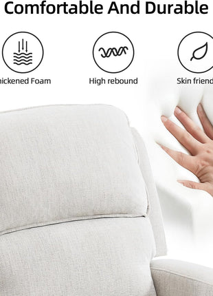 Reclining Sofa Set in Soft Fabric: Overstuffed Loveseat and 3-Seater Couch for Living and Meeting Rooms