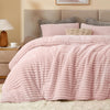 Fleece Queen Comforter Set -Super Soft & Warm Fluffy Pink Bedding, Luxury Fuzzy Heavy Bed Set for Winter with 2 Pillow Cases