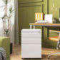 Mobile File Cabinet for Home Office, Lockable 3 Drawer Filing Cabinet with Wheels for A4-Size/Letter-Size/Legal-Size, Fully Assembled except Casters, White
