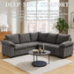 108 Inch Sectional Sleeper L Shaped Sofa with Pull Out Bed, 5 Seat Modular Sectional Sofa with Storage, Modern Chenille Cloud Couch, Sectional Couches for Living Room, Gray
