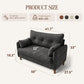 50" Mini Loveseat Couch for Small Space | Tufted Love Seat Couches for Bedroom and Apartment | Small Sofa Dark Grey