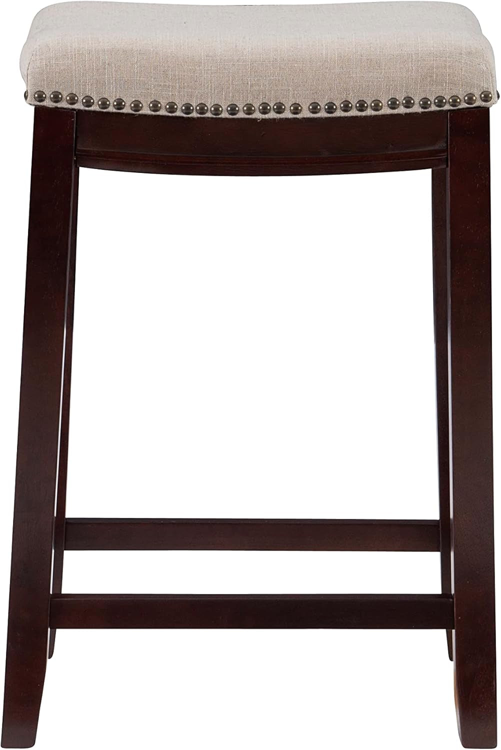 Harper Beige & Dark Walnut 24" Counter Stool, Beige/Dark Walnut (98325WAL-01-KD)