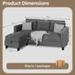 Convertible Sectional Couches for Living Room, L-Shaped Couch 3 Seat Sectional Sofa Set with Corduroy Fabric and Movable Ottoman Small Couch for Apartments, Office（Dark Grey）