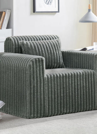 Compact Foam Sofa for Small Spaces - Comfy Removable Cover Couch with Pillows for Living Room, Bedroom, Apartment, and Office (Grey, Standard Size)