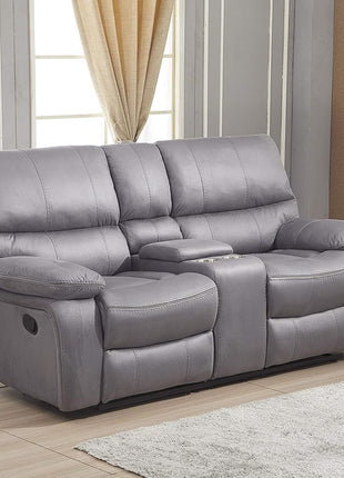 Elegant Grey Microfiber Reclining Sofa and Loveseat Set – The Perfect Blend of Comfort and Style for Your Living Space