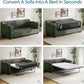 Pull Out Sofa Bed - Convertible Loveseat Sleeper Sofa, Upgraded Bed Frame Pullout Couch - USB Charging & Cup Holders, Corduroy Sofa Bed for Living Room Small Space, Queen Size (Green)