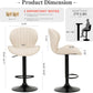 Bar Stools Set of 4, Modern Swivel Bar Chairs, Adjustable Faux Leather Upholstered Barstools Counter Height with High Backrest for Bar, Kitchen Island, Dining Room, Beige