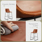 26 Inch Counter Height Bar Stools Set of 4, Modern Faux Leather High Barstools with Back and Metal Leg, Bar Chairs for Kitchen Lsland, Brown