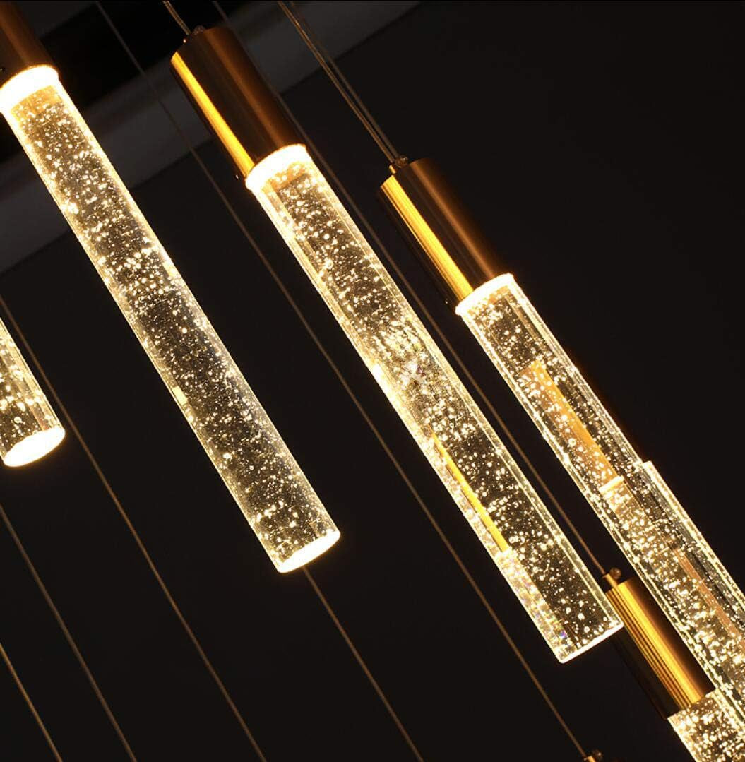 16 Foot Chandeliers for Living Room Entryway High Ceiling Light Fixtures Sloped Flush Mount Ceiling Pendant Lighting Dimmable Chandelier with Remote LED Crystal Pendants Lighting Gold Light