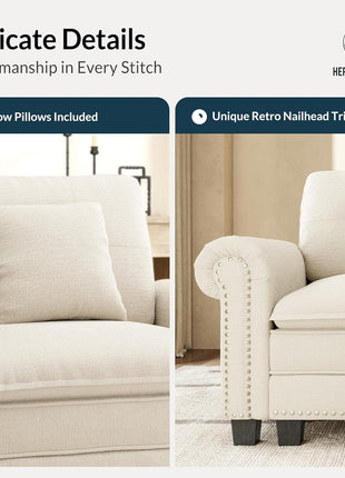 Cozy 3-Piece Modular Sectional Sofa Set in Chic Chenille Beige for Enhanced Living Spaces and Family Gatherings