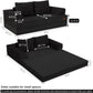 Convertible Sofa Bed – Folding Floor Couch Loveseat with Corduroy Cover & Pillows, Black | Multi‑Mode Lounger, Futon Sleeper Mattress for Living Room & Bedroom