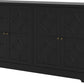 Sideboard Buffet Cabinet, 56" Modern Credenza with 4 Doors and Adjustable Shelves, Wood Accent Cabinet Console Media for Entryway, Living Room, Kitchen, Satin Black