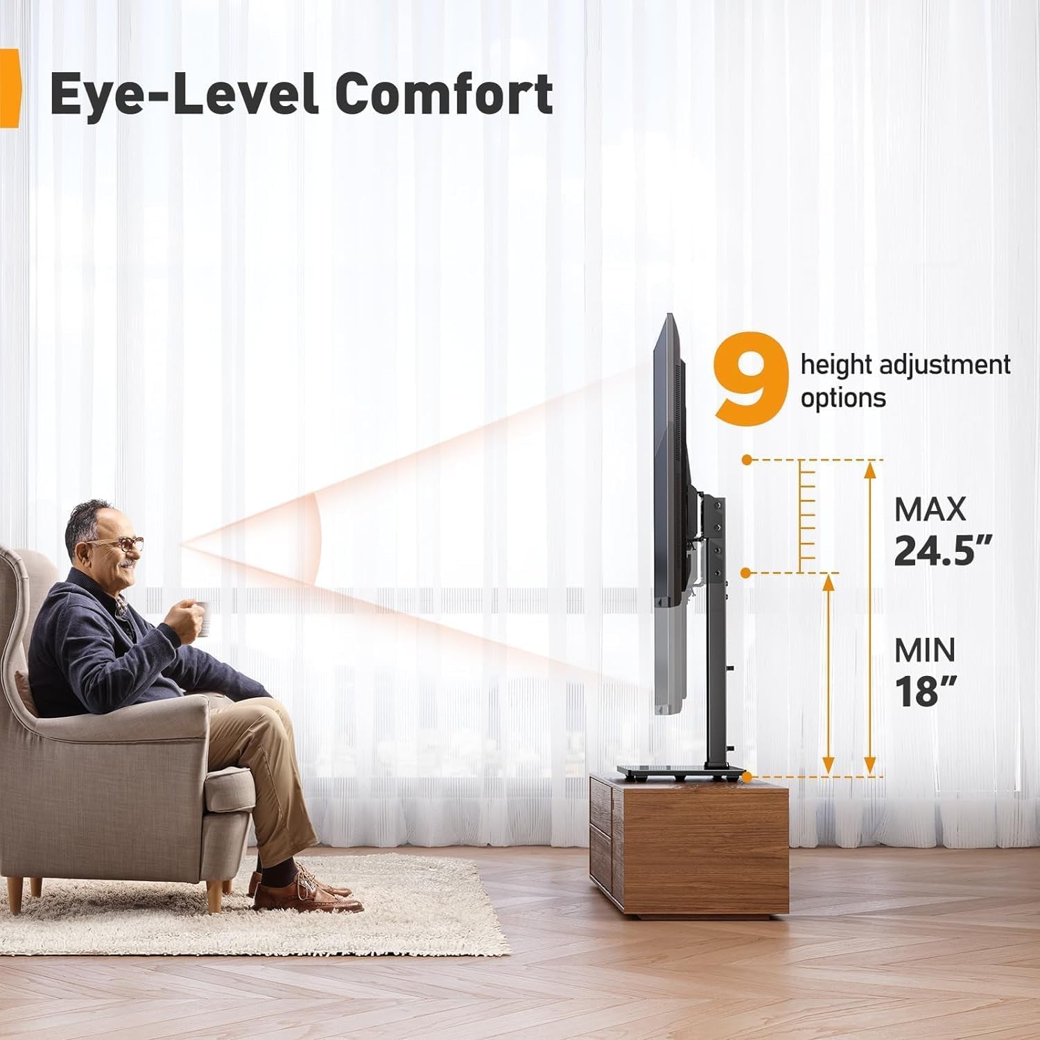 Universal Swivel TV Stand Base for 32–70 Inch Tvs, Height Adjustable Table Top TV Stand Mount with Tilt, Tempered Glass Base, Holds up to 88 Lbs, Max VESA 400X400Mm, PGTVS26