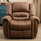 Leather Recliner Chair, Classic and Traditional Manual Recliner Chair with Comfortable Arms and Back Single Sofa for Living Room, Nut Brown