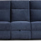 Large Manual Reclining Sofa 3-Seater Chenille Recliner Couch with Cup Holders, Wide Seat, Easy Assembly & Spill-Resistant Fabric Cozy Reclining Sofa for Living Room, Apartment, RV, Blue