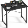 32 Inch Office Small Computer Desk Modern Simple Style Writing Study Work Table for Home Bedroom - Wood Black