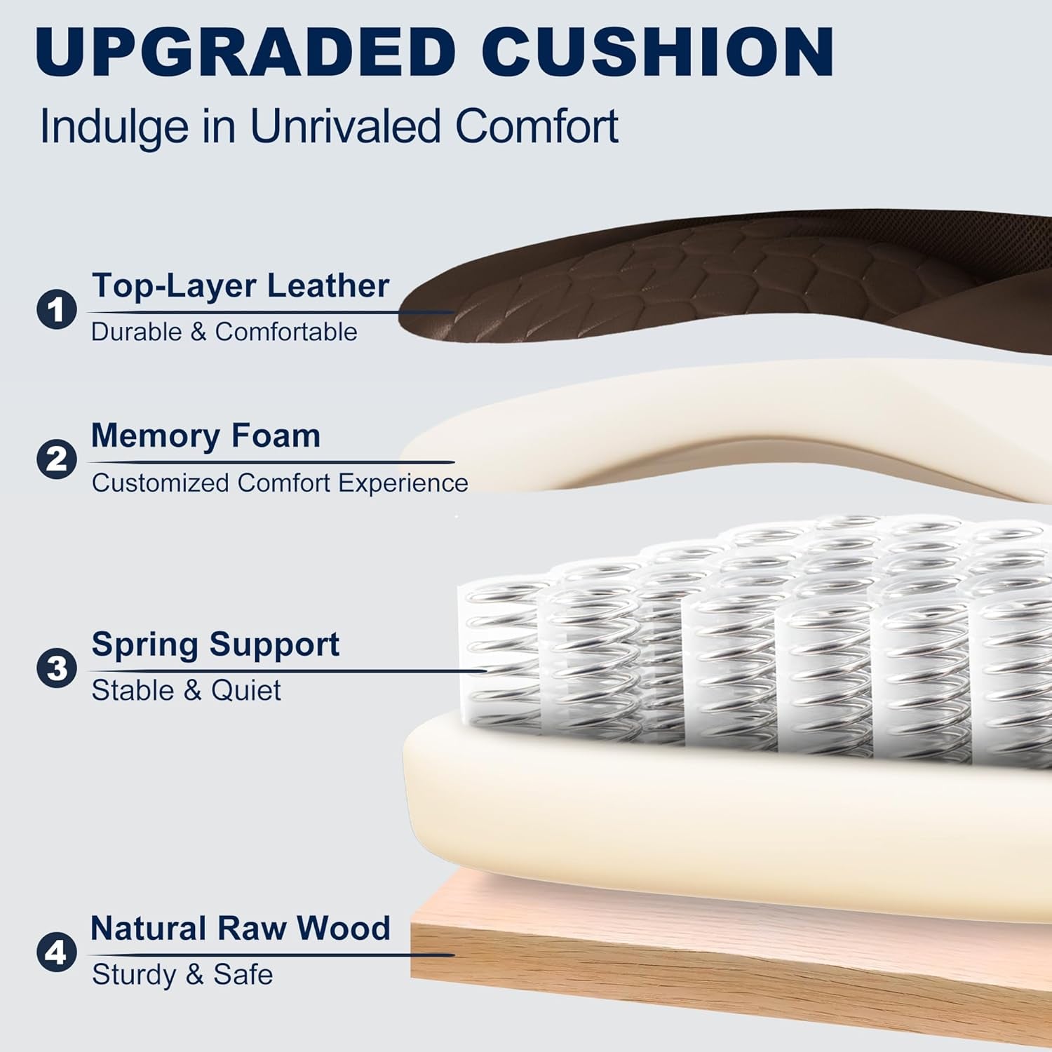 Big and Tall Office Chair with Footrest, High Back Executive Desk Chair with Adjustable Lift Armrest, 155°Recline，Lumbar Support Pillow, Faux Leather Gaming Chairs for Home or Office Brown