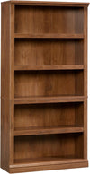 5-Shelf Split Bookcase/ Book Shelf, Oiled Oak Finish
