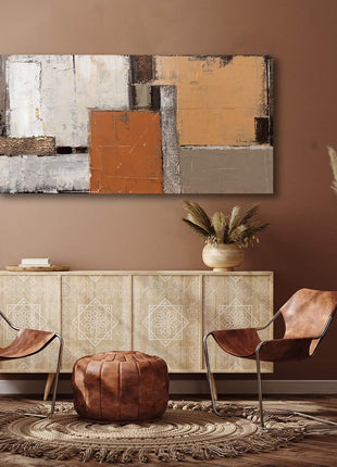 Vibrant Abstract Orange Wall Art - Contemporary Graffiti Decor for Living Spaces, 24" x 48