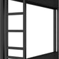 Twin over Full Bunk Bed with Ladders, Metal Bunk Beds Frame with Full-Length Guardrails, Heavy-Duty Bunkbed for Bedroom, Guest Room, Dorms, Noise-Reduce and No Spring Box Needed, Black