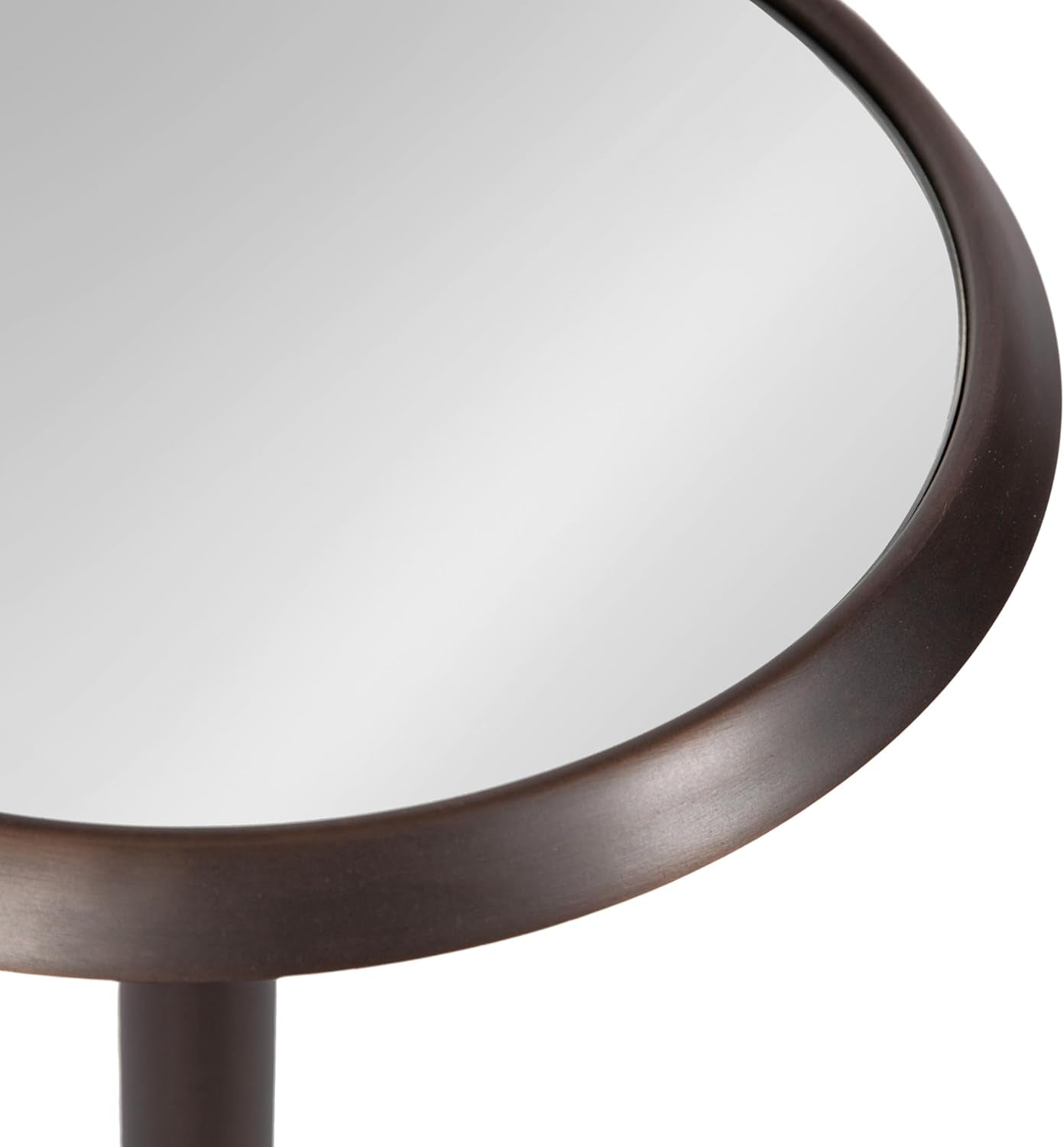 Sanzo Modern Pedestal Drink Table; 10 X 10 X 23; Antique Bronze; Decorative End Table with Mirrored Tabletop for Use as Small Plant Stand or Cute Martini Table