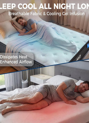 12-Inch Queen Hybrid Mattress - Medium Firm with Advanced Pocket Spring Technology for Optimal Motion Isolation, Enhanced Edge Support, and Breathable Comfort