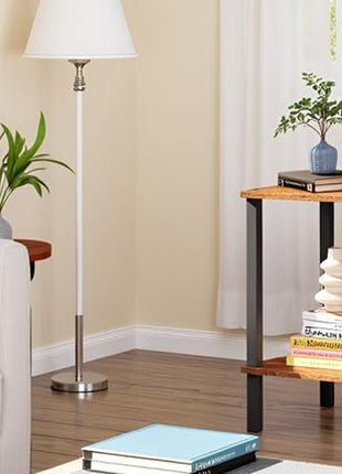Set of 2 End Tables with Dual-Tier Storage Shelves for Living Room and Bedroom, Perfect for Compact Spaces, Model TB01BB035