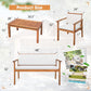 Patio Furniture 4 Piece Acacia Wood Outdoor Conversation Sofa Set with Table & Cushions Porch Chairs for Garden, Deck, Backyard, Natural