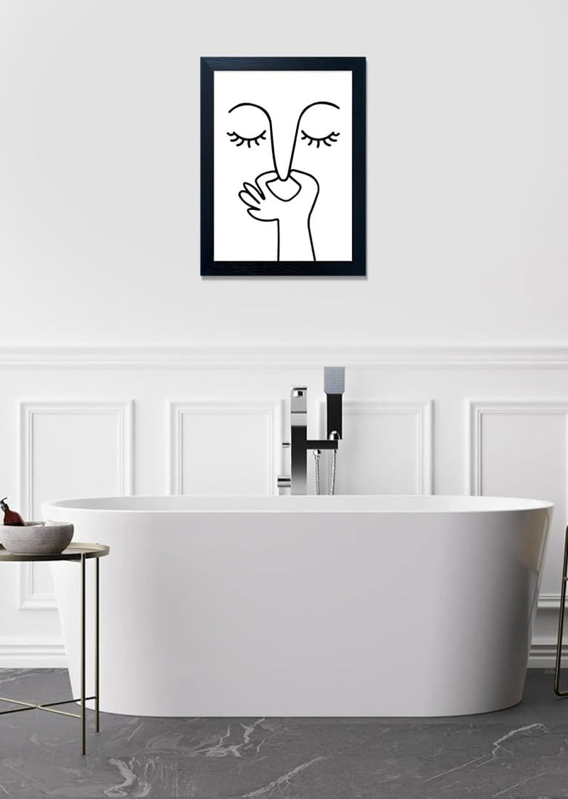 Black and White Bathroom Wall Decor Bad Smell Humorous Wall Art Funny Guest Toilet Picture Print Painting Modern Minimalistic Bathroom Sign