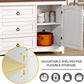 Farmhouse Sideboard Buffet Cabinet with Storage, 59" Sideboard Cabinet with Drawers & Doors, Kitchen Storage Cabinets for Dining Room Living Room, White