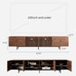 Mid Century Modern TV Stand with 4 Doors, 94.48 Inch Wide Entertainment Center TV Console for Living Room Bedroom, Media Console TV Cabinet with Storage Walnut