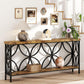 70.9 Inch Extra Long Console Table, Industrial Sofa Table behind Couch with 2 Tier Storage Shelf, Narrow Long Entryway Table for Living Room, Foyer, Hallway, Office, Rustic Brown