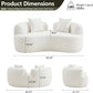 67”Curved Loveseat Sofa for Living Room, Deep Seat Love Seat Couch with 2 Throw Pillows, Modern Loveseat Adopt Teddy Fabric, Suitable Small Spaces the Cloud Loveseat, No Assembly Needed, White
