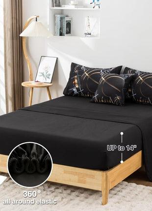 Basketball Court Themed Comforter Set, 6-Piece Bedding Set for Teen Boys, Twin Size