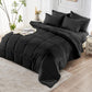 Queen Comforter Set, Ultra-Soft Bed in a Bag Queen Size 7 Pieces, Oeko-Tex Certified Bedding Set with down Alternative Comforter, Sheets, Pillowcases & Shams, Black