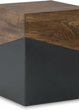 Signature Design by Ashley Trailbend Eclectic Brown and Gunmetal Finish Accent End Table