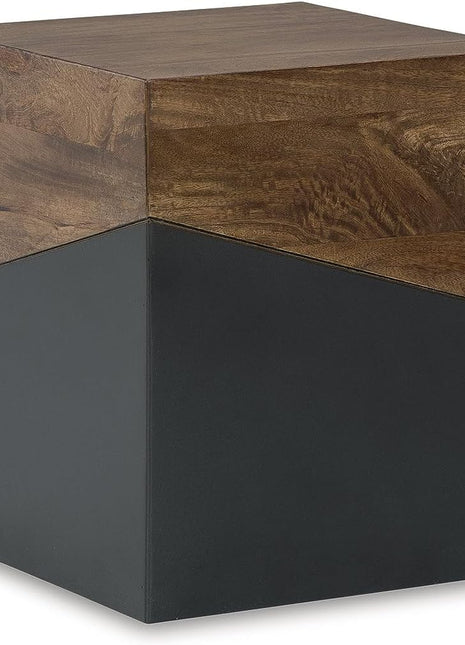Signature Design by Ashley Trailbend Eclectic Brown and Gunmetal Finish Accent End Table