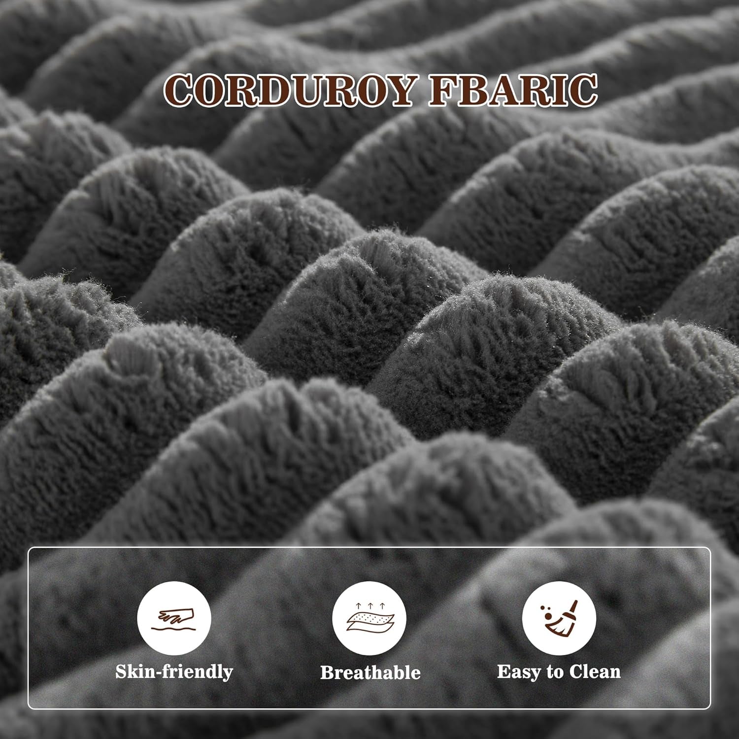 52" Boneless Chaise Lounge Chair Indoor — Oversized Cloud-Like Cozy Comfy Modular 3-In-1 Sofa Bed for Reading, Living Room & Bedroom Corduroy Couch Sleeper, Grey