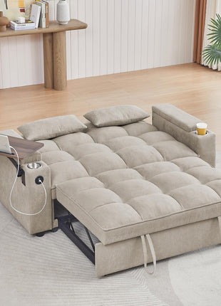 65-Inch Modern Loveseat Sofa with Corduroy Recliner, Dual Armrest Storage, Integrated Spring Cushion, Solid Wood Frame, and Built-In USB Charging Port