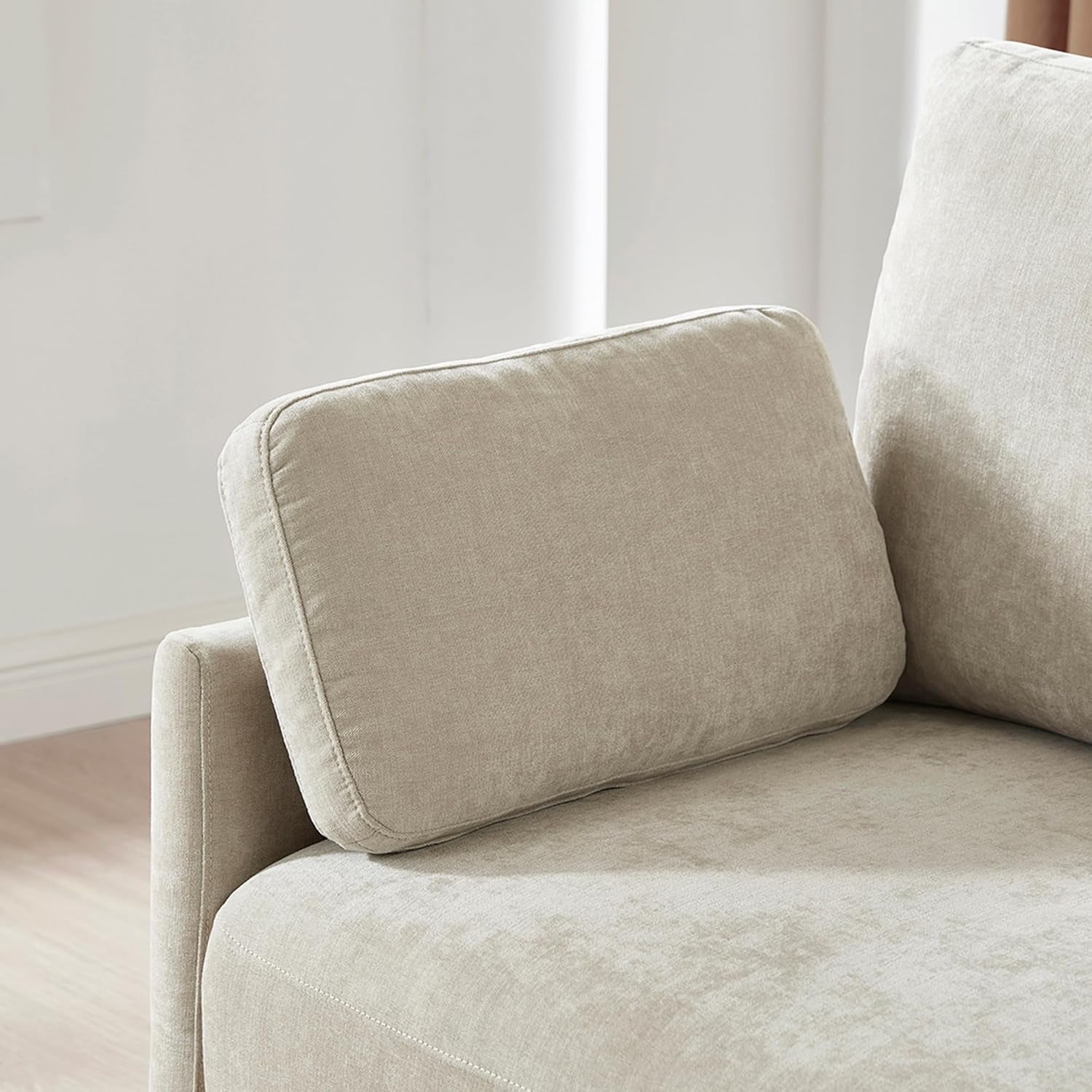 Modular Sectional Loveseat Sofa with Ottoman, Modern Cloud Couch for Living Room and Apartment, 2 Seat Extra Comfty Sofa, Removable Cover, 73.6 Inch Width, Classic Taupe