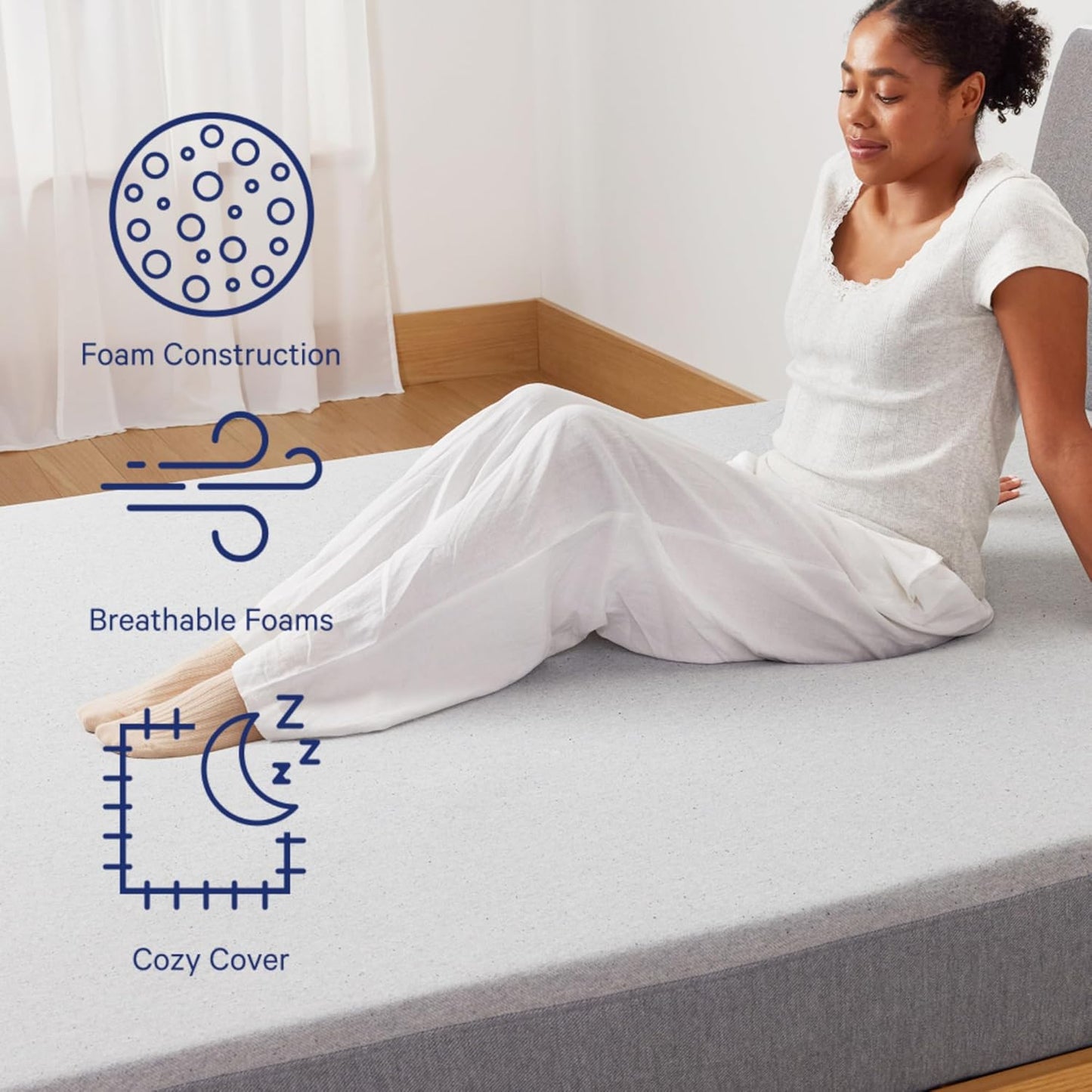 Sleep Element Queen Mattress - Medium Feel - Motion Isolation - Breathable, Cooling Memory Foam - 100-Night Trial - Certipur-Us