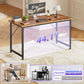 47 X 20 Inch Office Computer Desk with Power Outlets and USB-C Port, Larger Gaming Desk, for Home Office, Study, Bedroom, Writing Work from Home Table, Metal Frame, Rustic Brown