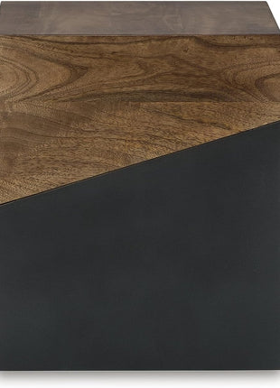 Signature Design by Ashley Trailbend Eclectic Brown and Gunmetal Finish Accent End Table