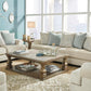 Monaghan Vintage Loveseat with Accent Pillows, Reversible Cushions and Rolled Arms, Beige