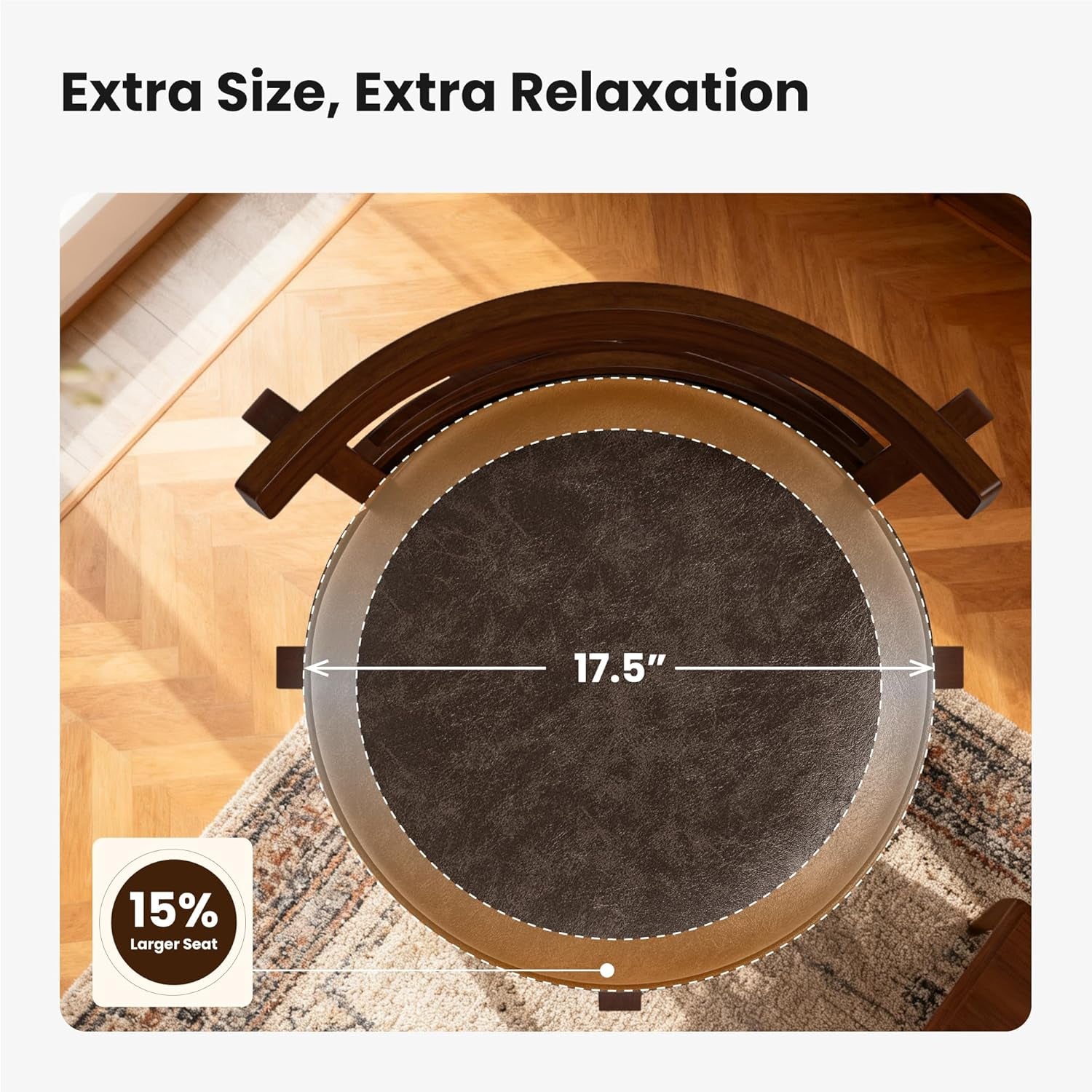 30 Inch Bar Height Stools Set of 4,Swivel Wooden Barstools Tall Upholstered Faux Leather Barstool with Back,Vintage Bar Height Chairs,Dark Brown Kitchen Stools