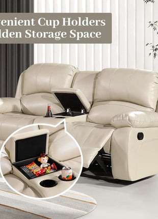 3-Piece Faux Leather Reclining Sofa Set for Stylish Living Room Enhancement - Available in Multiple Colors
