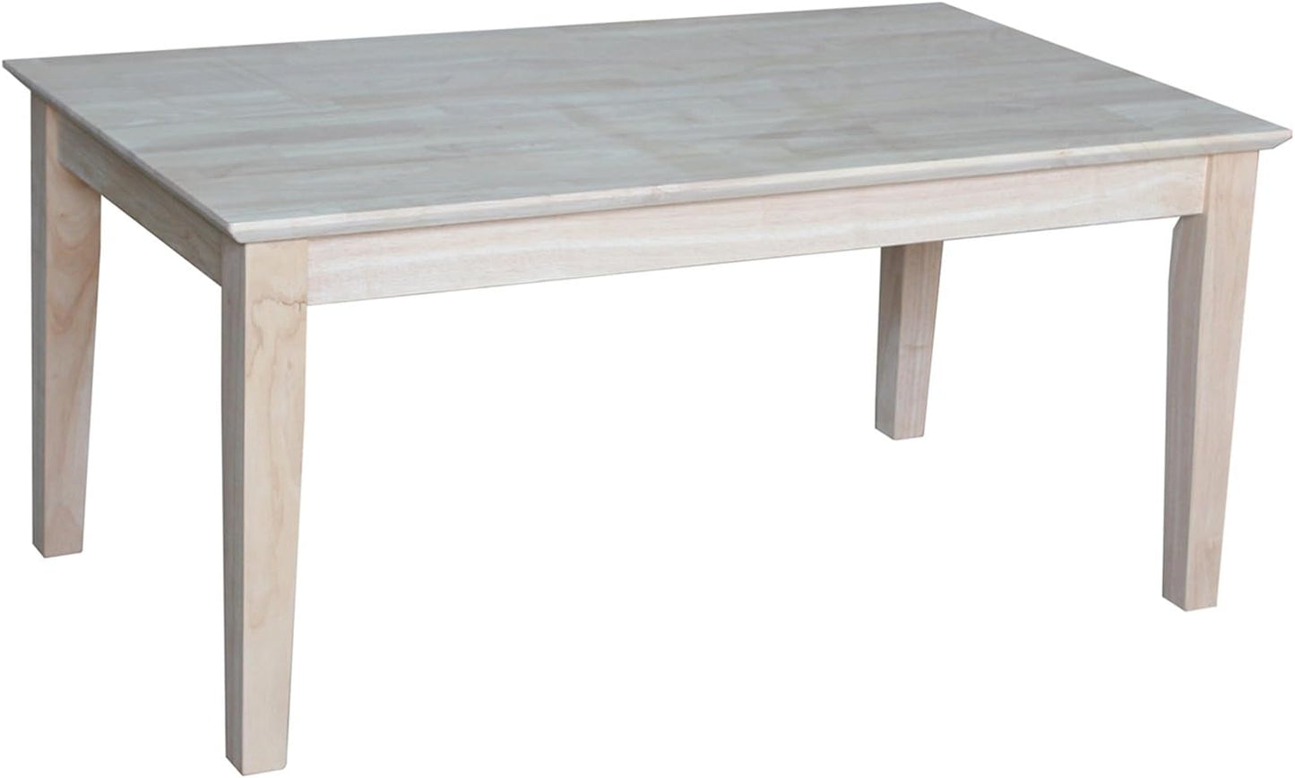 International Concepts 48" W Shaker Sofa Table and Tall Shaker Coffee Table, Unfinished